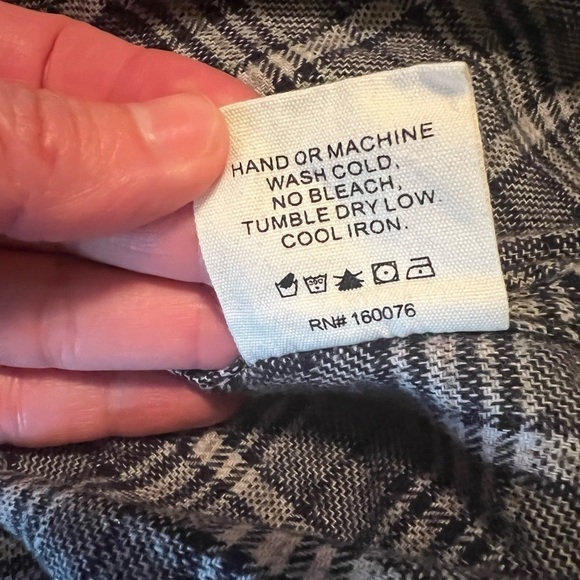 Woolly Dry Goods Cotton/Wool Navy/Gray Plaid Button Down - Picture 10 of 12